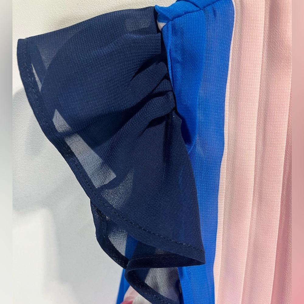 Tommy Hilfiger Girls Size 8-10 Royal + Navy Blue and Pink + Red Dress - Picture 4 of 11